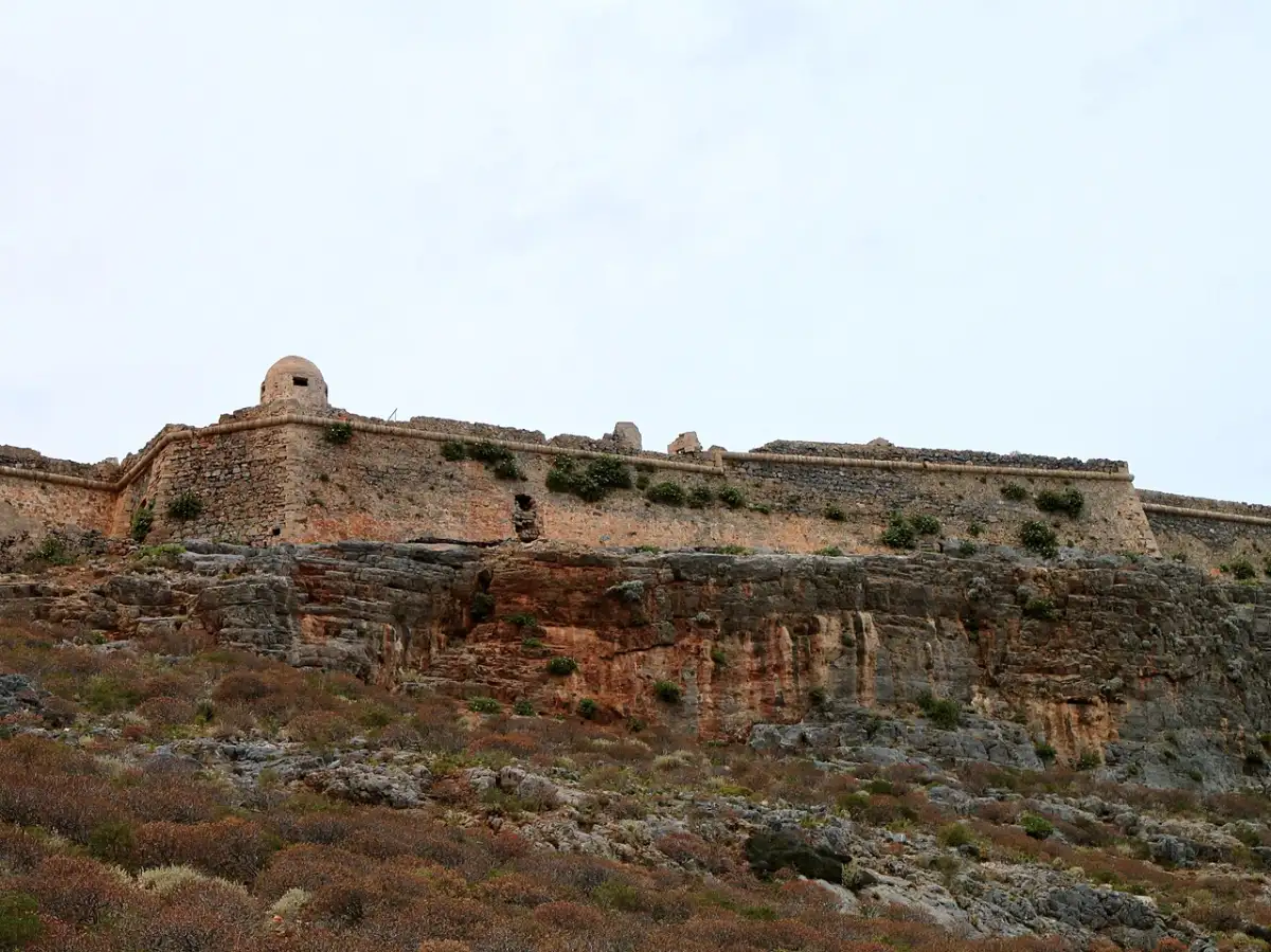 The Venetian fortress on the summit of Imeri Gramvousa islet, off northwest Crete