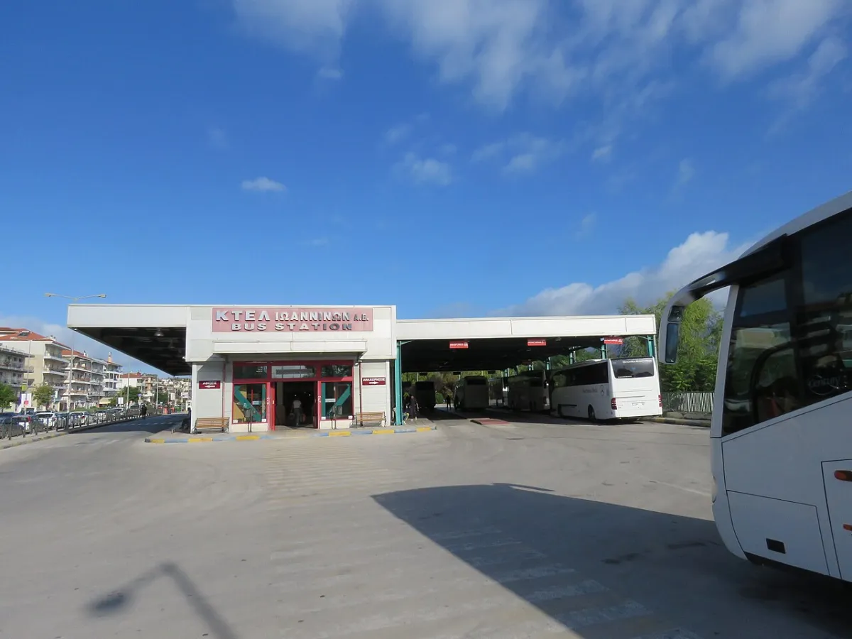 ΚΤΕΛ lettering on a Greek intercity coach station