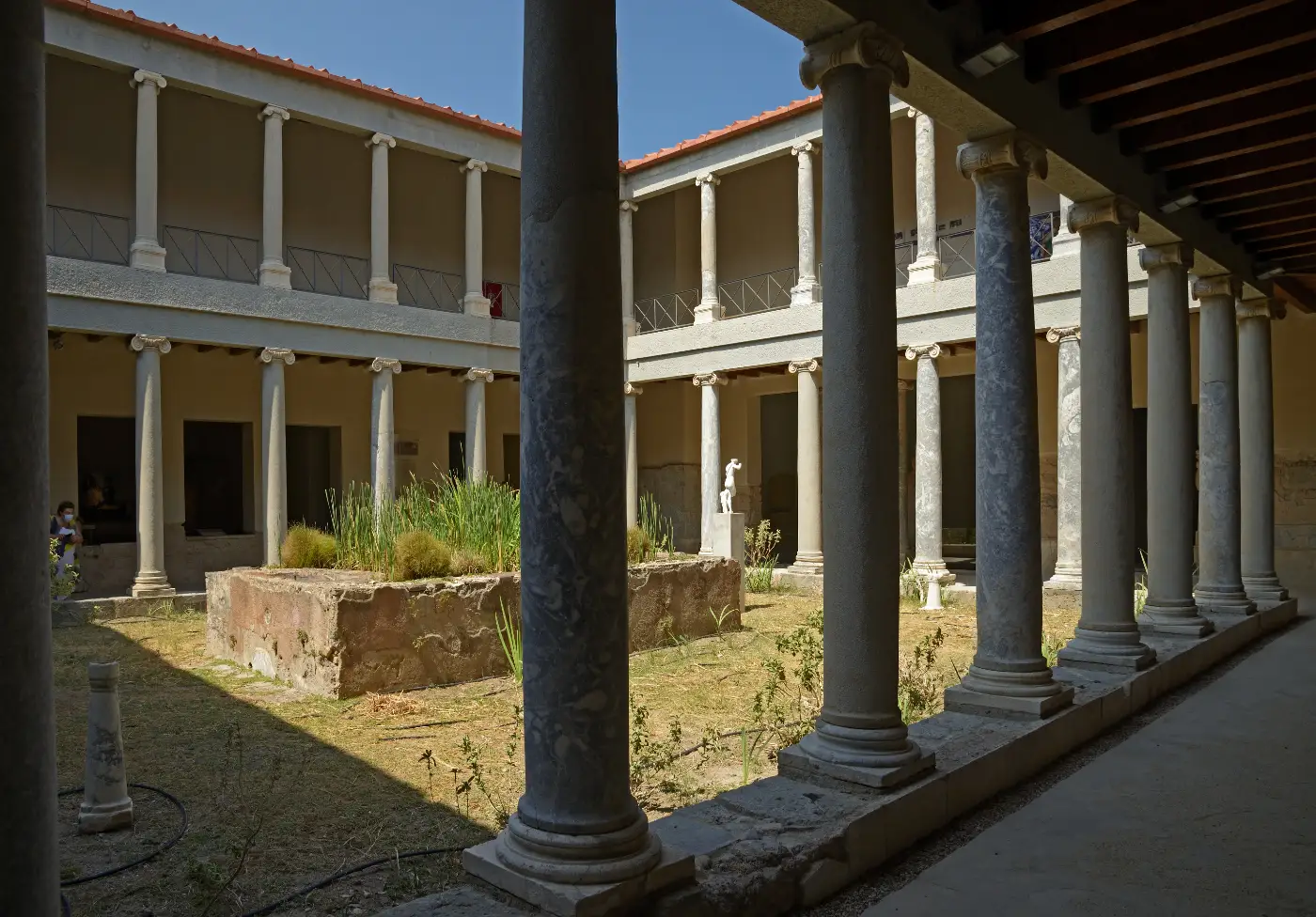 The colonnaded inner courtyard of Casa Romana on Kos
