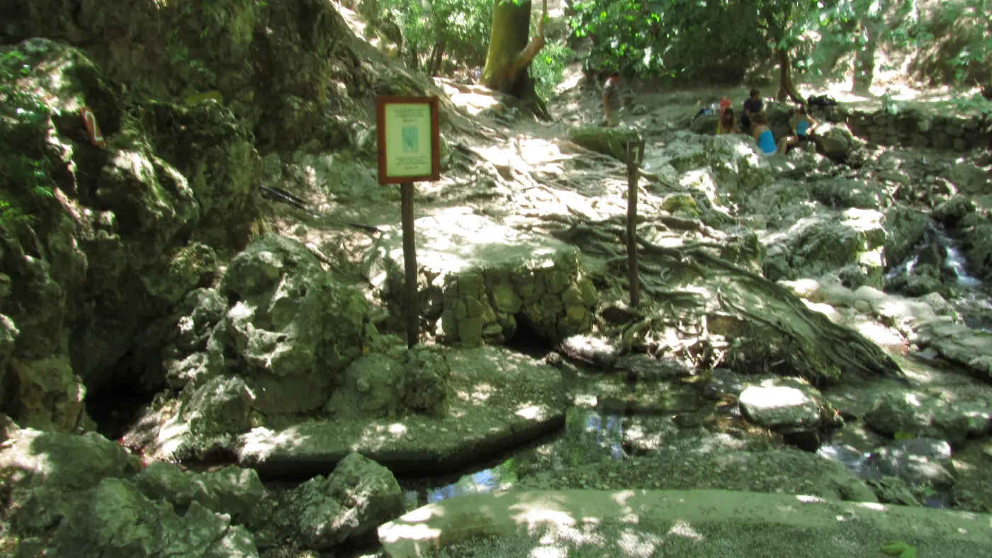 Epta Piges: a cool valley, and a tunnel you wade