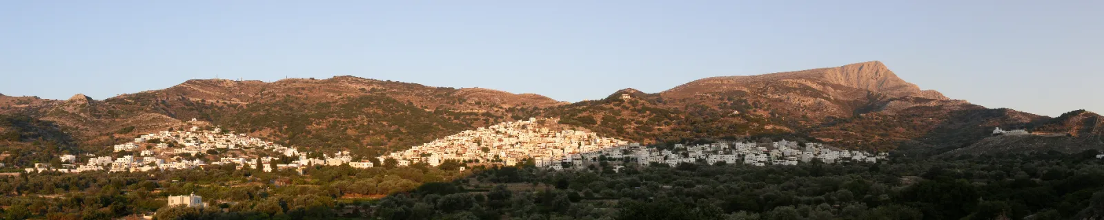 The terraced slopes and scattered houses around Filoti on Naxos