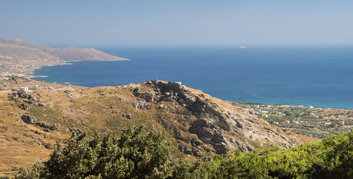 Karystos: a grid town, a sea fort, and dragon houses above
