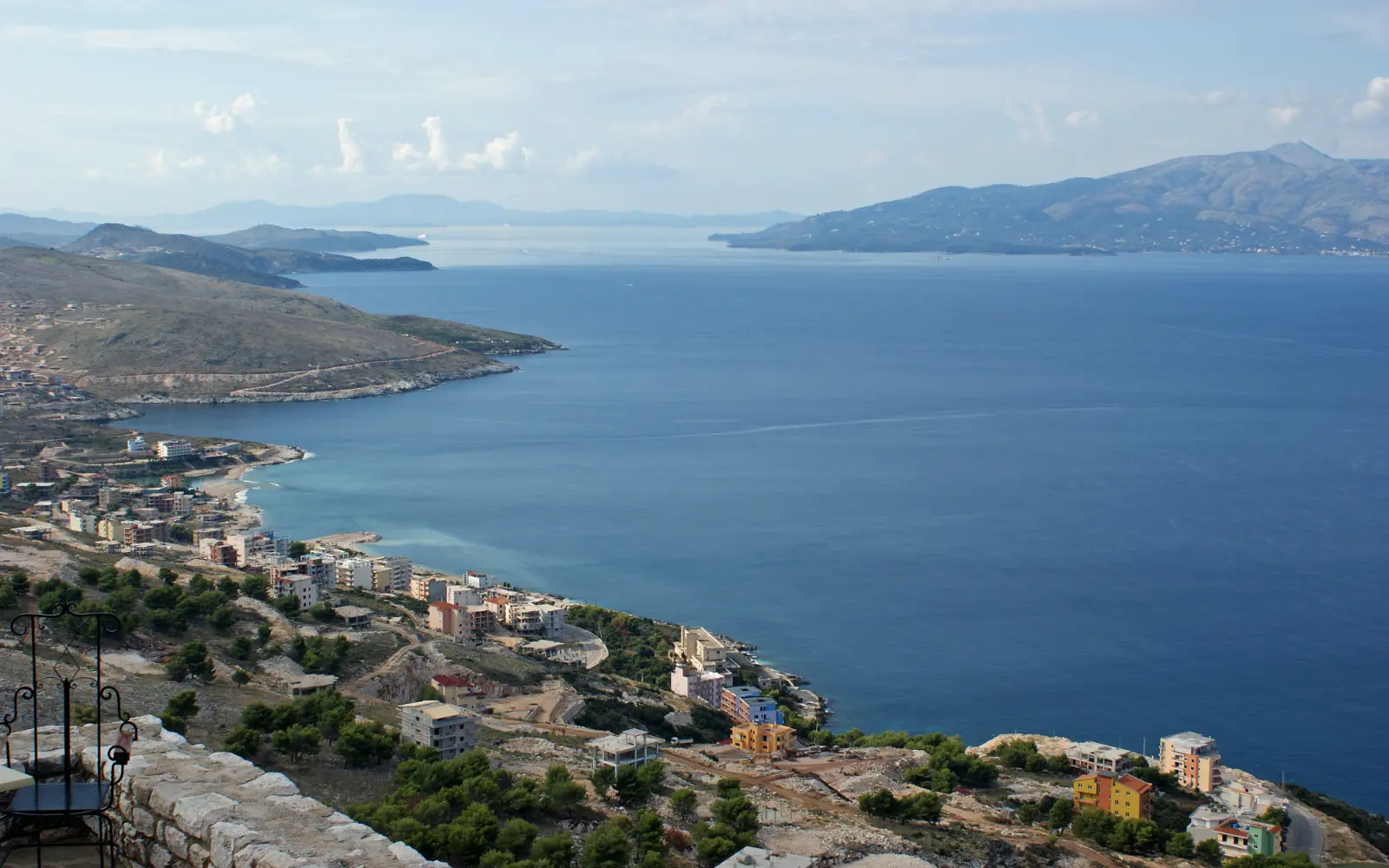 The Corfu channel and the Albanian coast seen from Mount Pantokrator