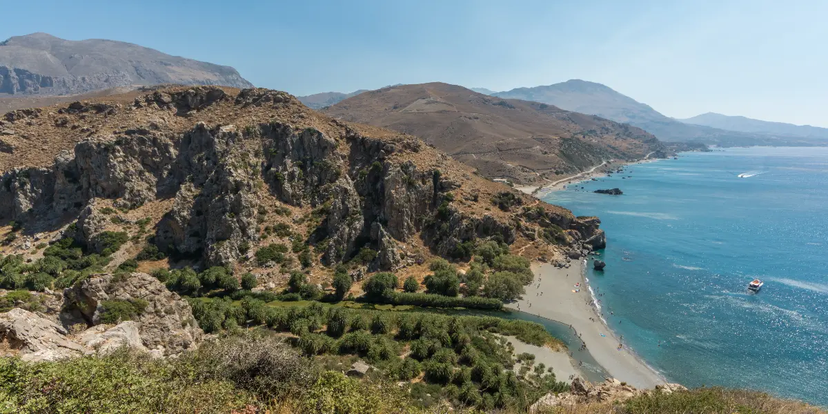 Preveli: where a palm river runs into the sea