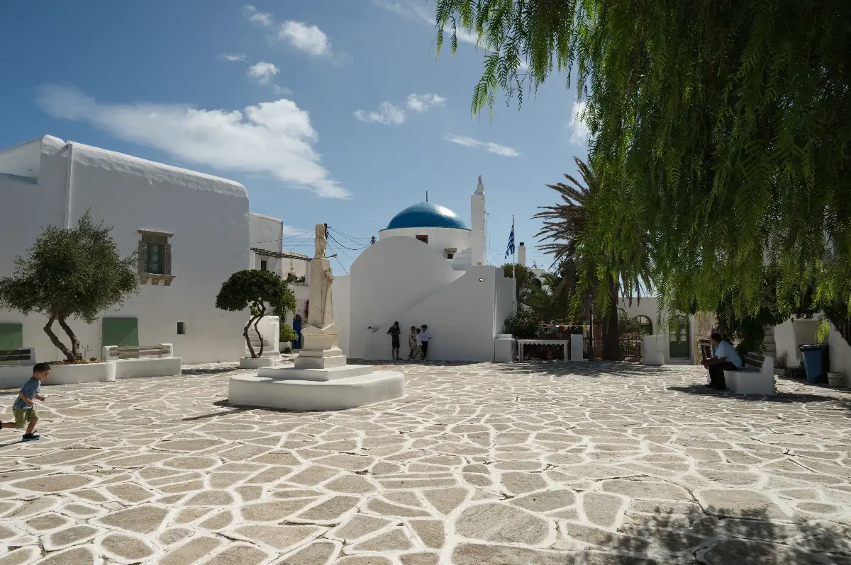 Sikinos: a ridge, a road, and a church inside a Roman tomb